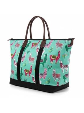 NWT NGIL Llama Print Weekender Travel Tote Carry-On Travel Bag